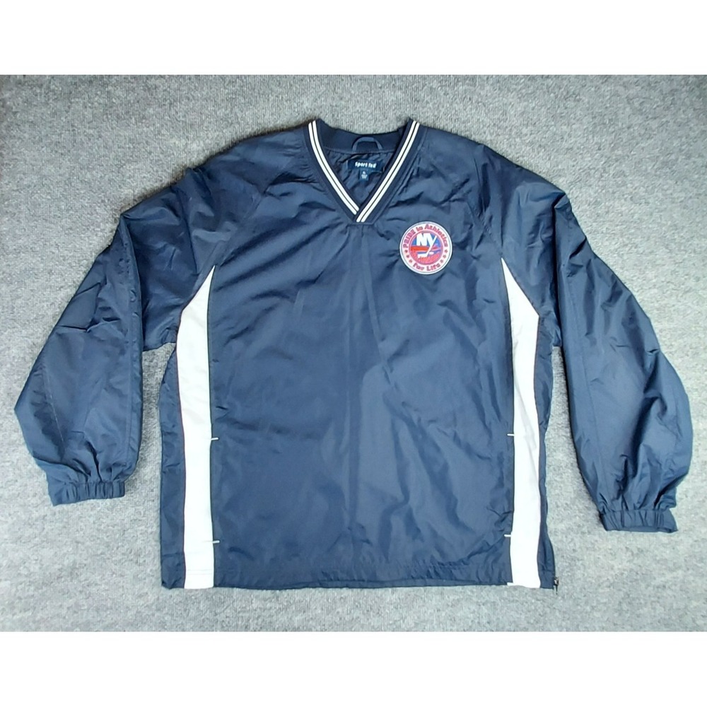 Sport-Tek New‎ York Islanders Patch Logo NHL Blue V-Neck Pullover Windbreaker XL